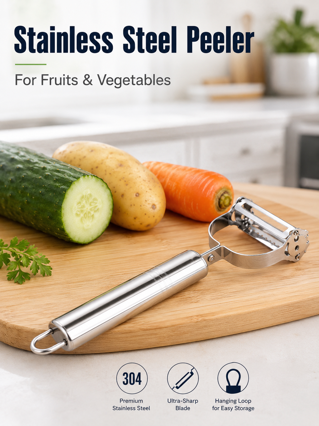 Meal Prep With Potatoes - 304 Stainless Steel Vegetable Peeler, Multifunction