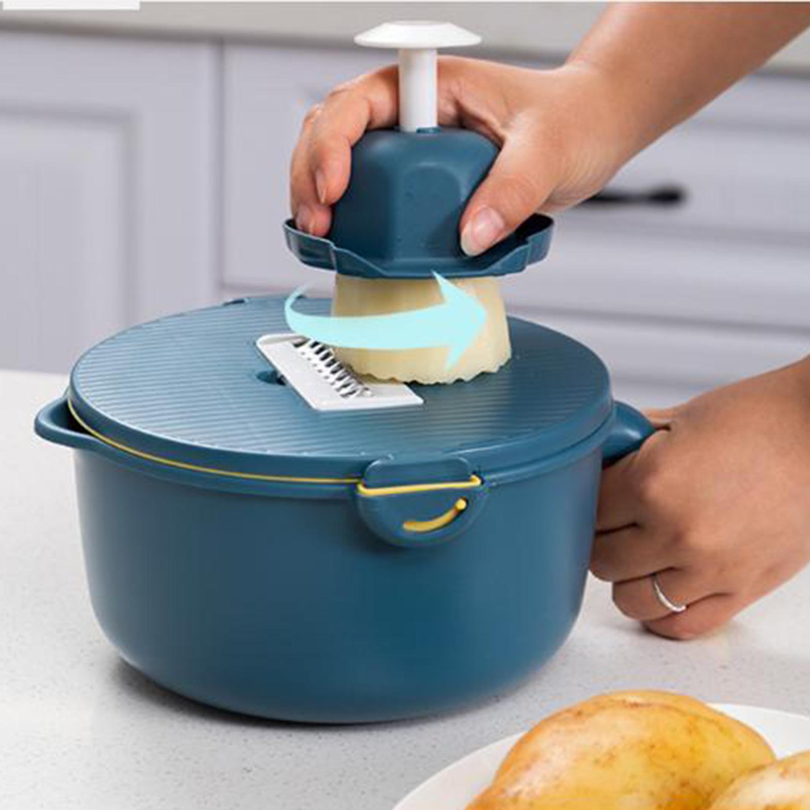 Meal Prep With Potatoes - Veggie Slicer Kitchen Grater With Container