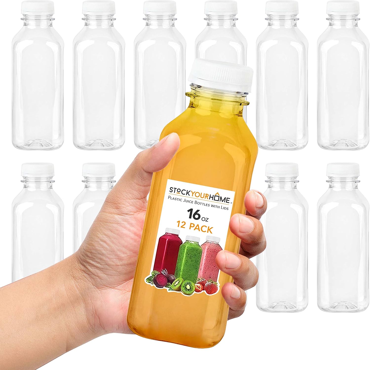 16 oz Clear Plastic Juice Bott - Meal Prep Juice のレビューと価格
