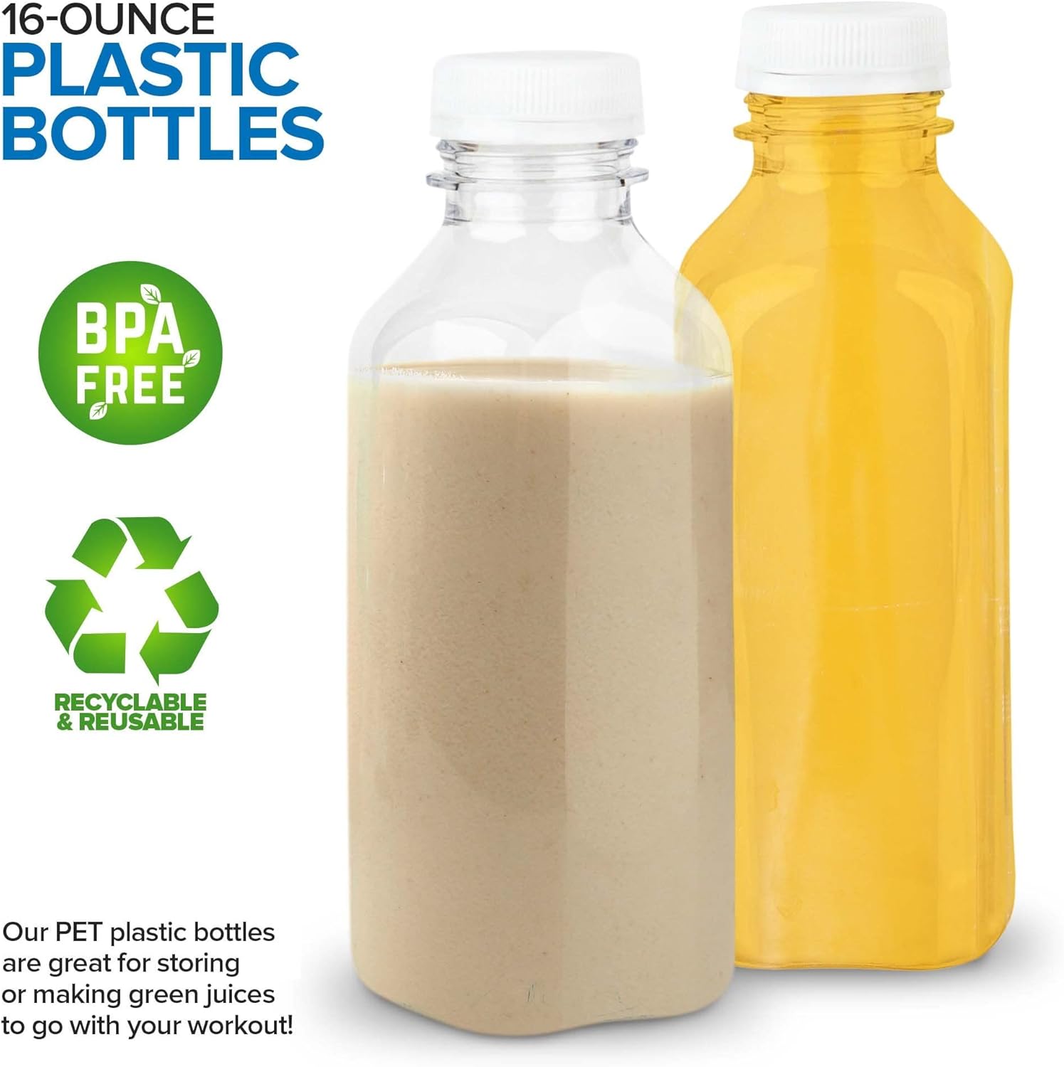 16 oz Clear Plastic Juice Bott - Meal Prep Juice のレビューと価格