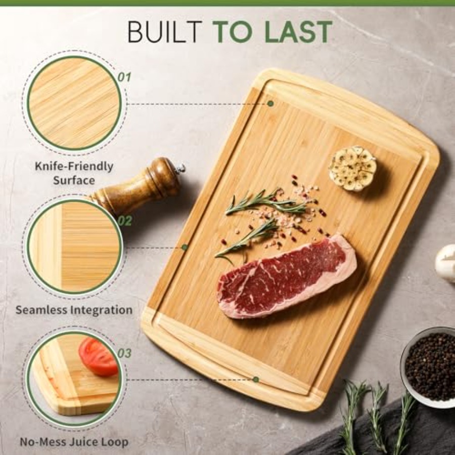 Large Wooden Cutting Board for - Meal Prep Juice のレビューと価格