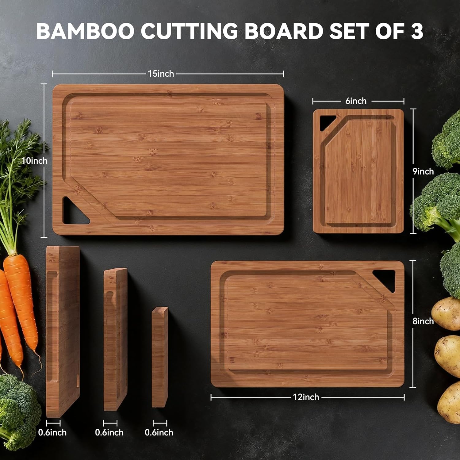 Bamboo Cutting Boards For Kitc - Meal Prep Juice のレビューと価格