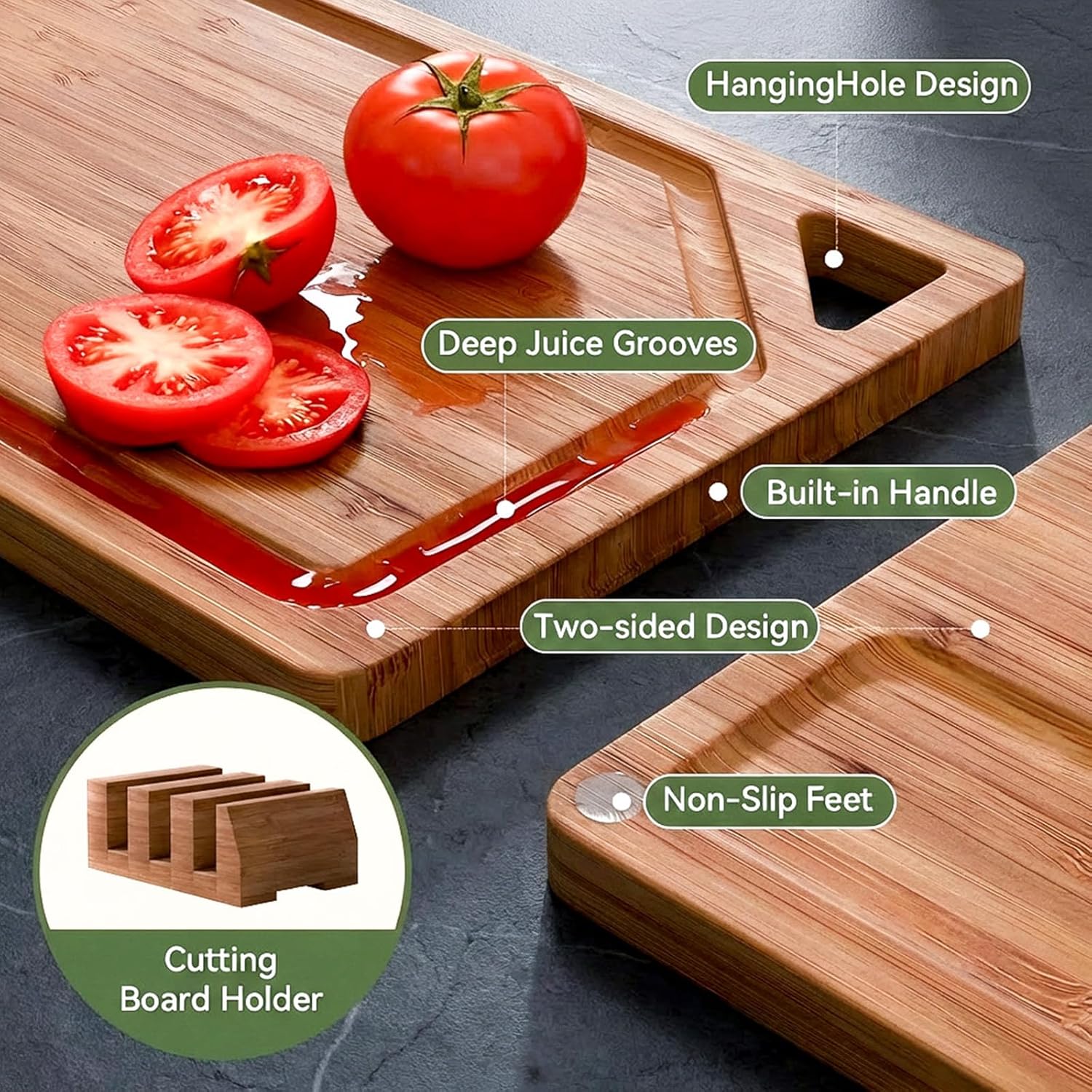 Bamboo Cutting Boards For Kitc - Meal Prep Juice のレビューと価格