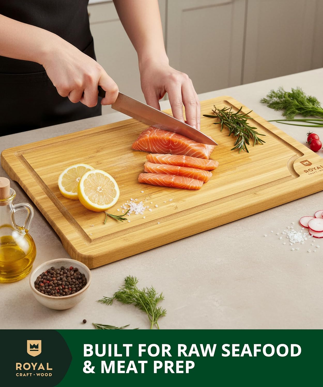 Bamboo Cutting Board for Kitch - Meal Prep Juice のレビューと価格