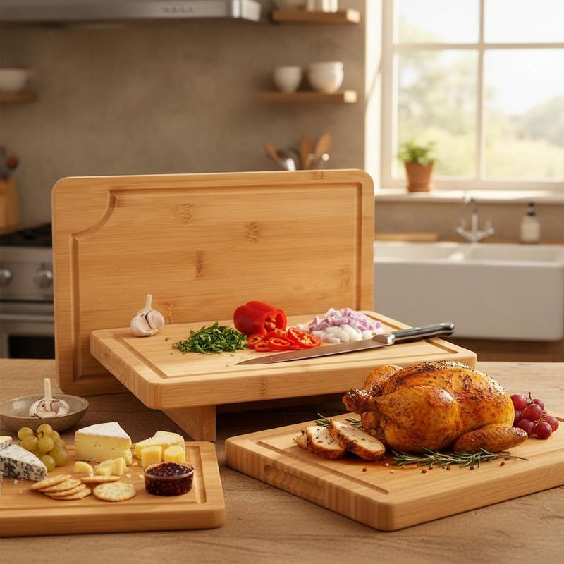 Bamboo Chopping Block Set 3 Pi - Meal Prep Juice のレビューと価格