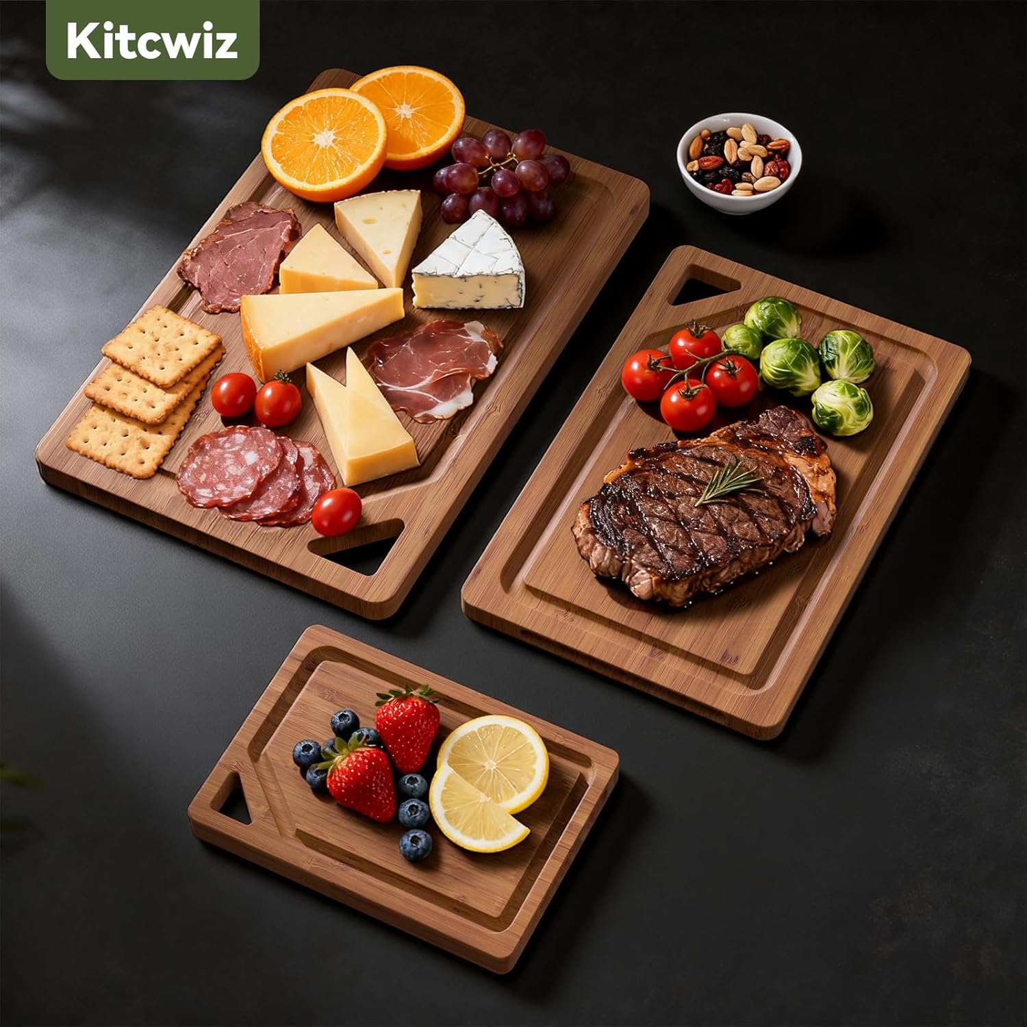 Bamboo Cutting Boards for Kitc - Meal Prep Juice のレビューと価格